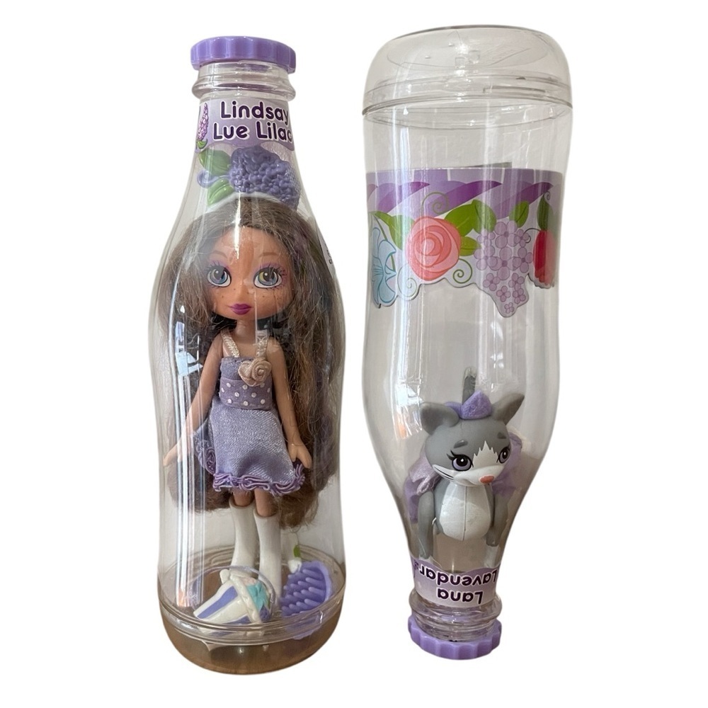 Yummi Land Soda Pop Doll Pet Lindsay Lue Lilac Lana Lavendar Cat 2 Pc Set